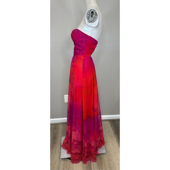 NWT Hemant & Nandita Strapless Soma Chiffon Long Maxi Dress Small $638 - Picture 4 of 8